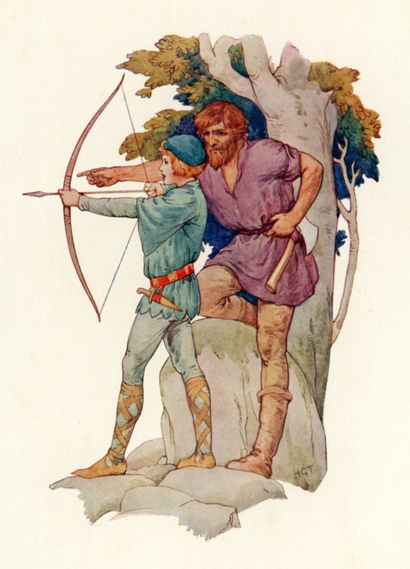 Le jeune Lancelot apprend le tir à l