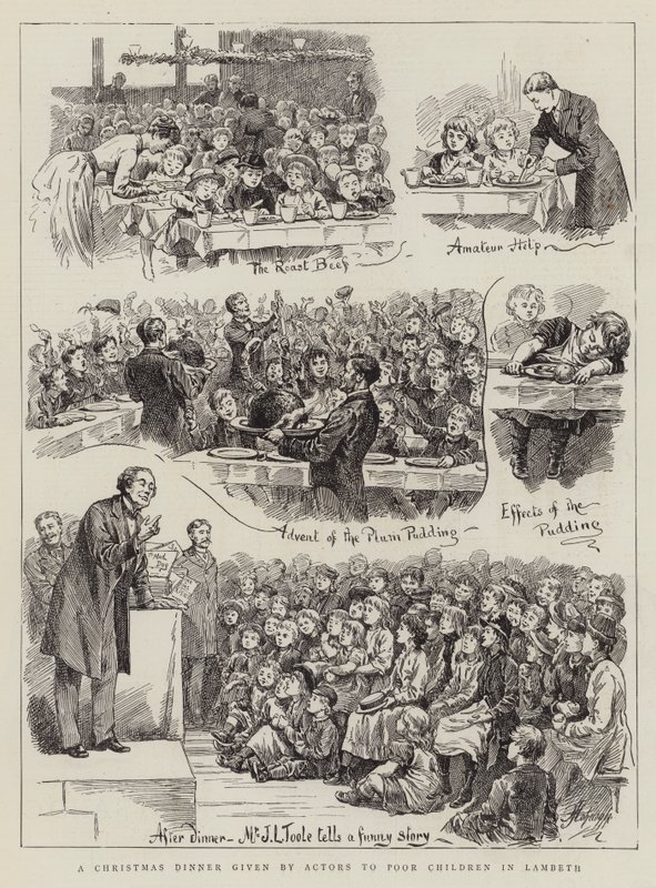 Un dîner de Noël offert par des acteurs à des enfants pauvres à Lambeth - Harry Hamilton Johnston