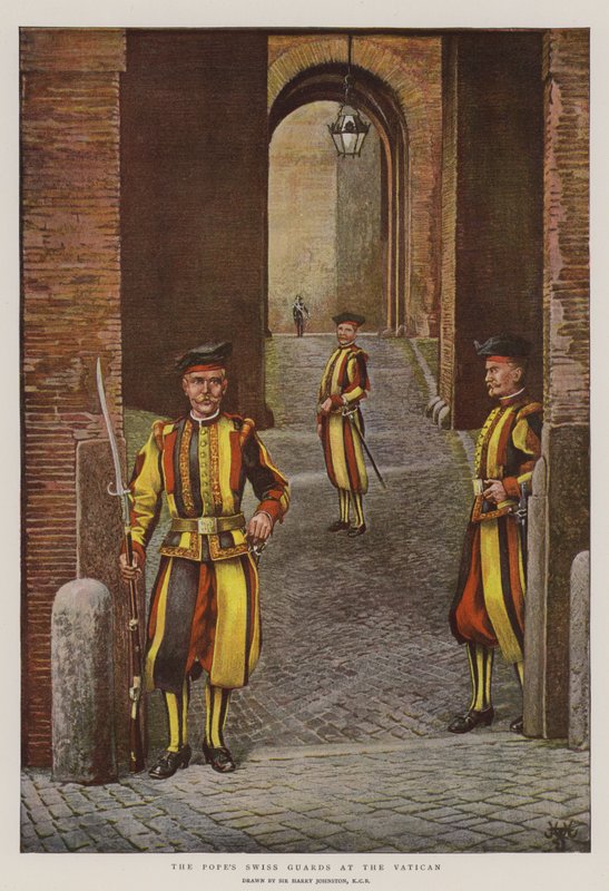 Les gardes suisses du Pape au Vatican - Harry Hamilton Johnston