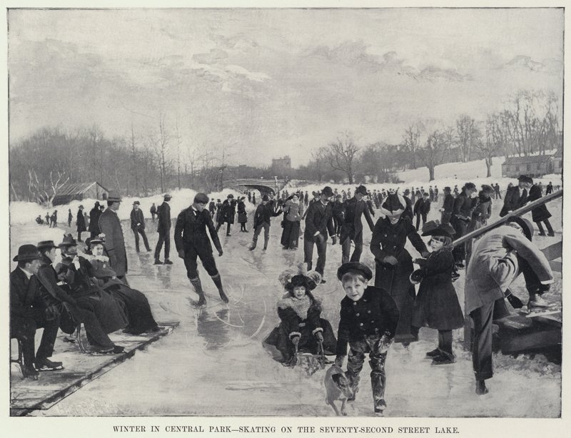 Hiver à Central Park, patinage sur le lac de la 72e rue - Harry M. Pettit