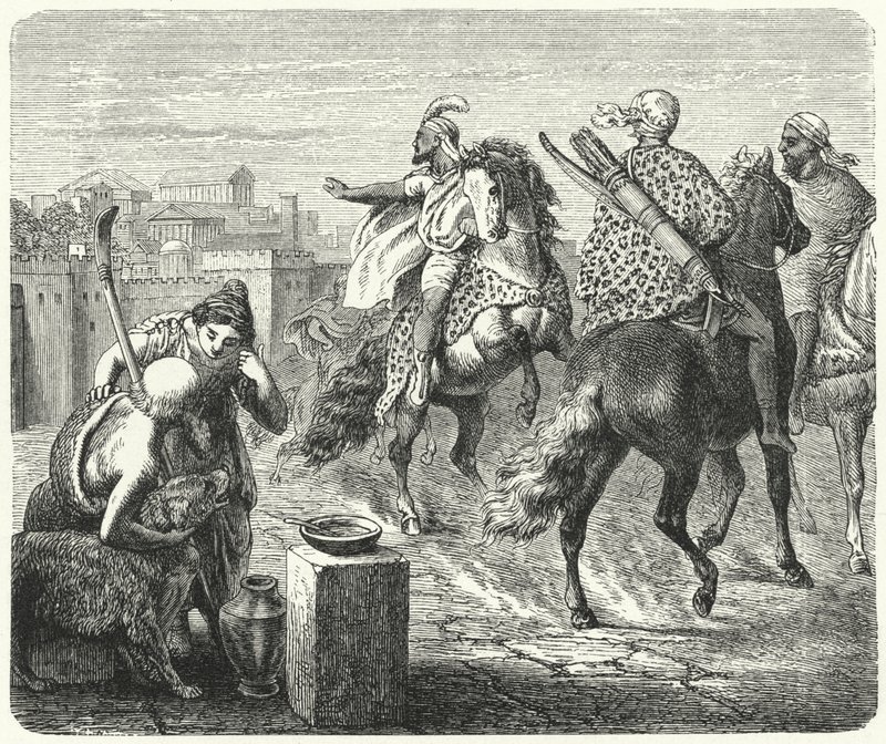 Jugurtha de Numidie quittant la ville corrompue de Rome - Heinrich Leutemann