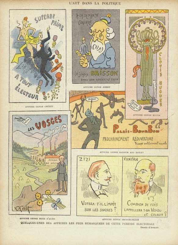 Affiches électorales françaises imaginées, illustration pour Le Rire - Henri Avelot