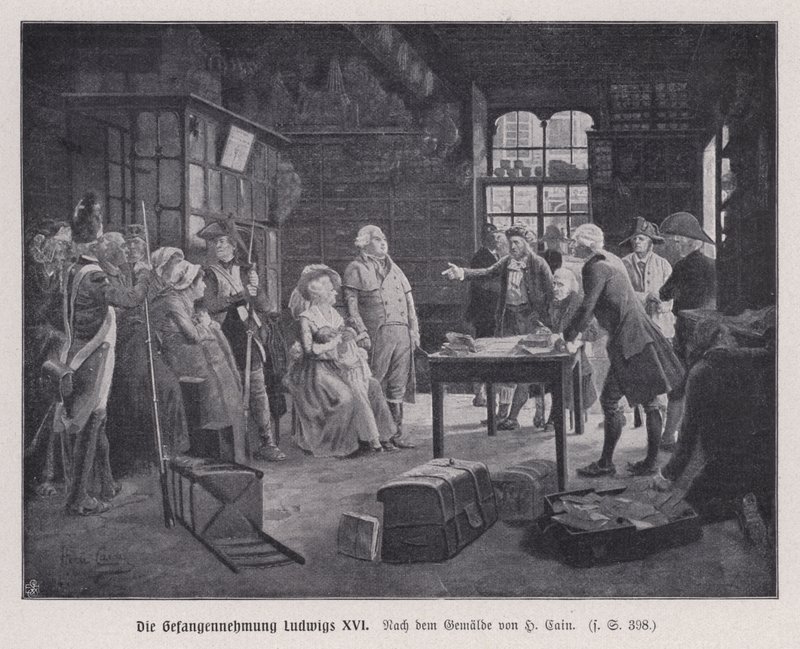 Arrestation du roi Louis XVI de France et de sa famille à Varennes alors qu