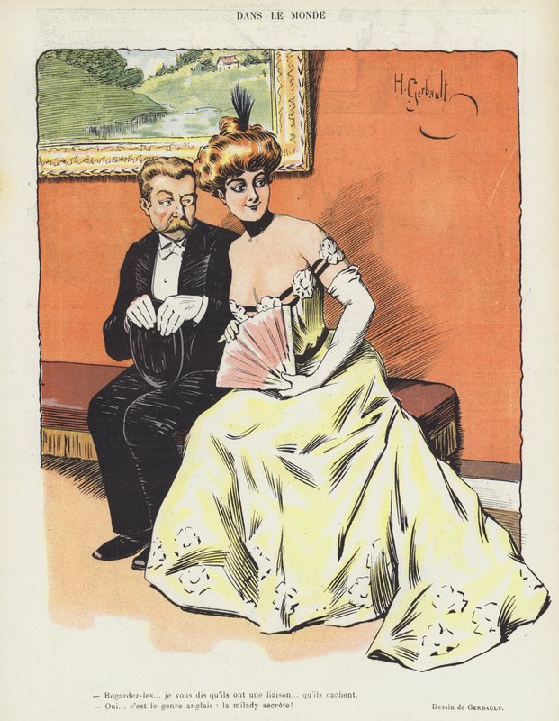 Illustration pour Le Rire (lithographie en couleur) - Henri Gerbault