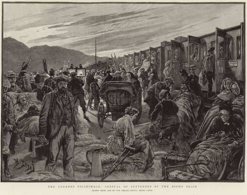 The Lourdes Pilgrimage (litho) - Henri Lanos