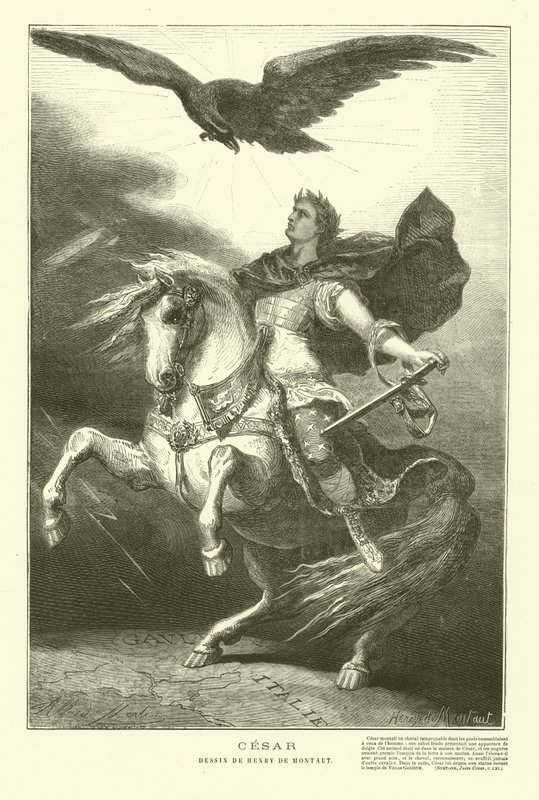 Jules César à cheval avec un aigle impérial au-dessus de lui - Henri de (after) Montaut
