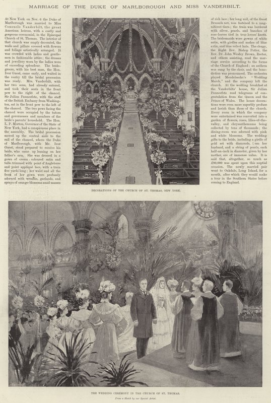 Mariage du duc de Marlborough et de Miss Vanderbilt - Henry Charles Seppings Wright