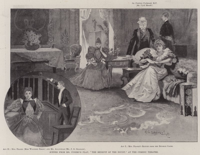 Scènes de la pièce de M. Pinero, Le Bénéfice du Doute, au Théâtre de la Comédie - Henry Charles Seppings Wright