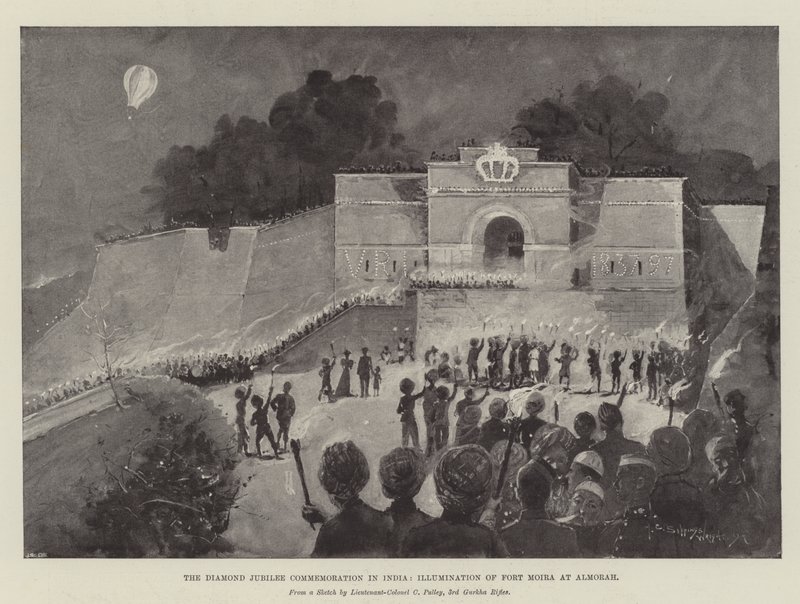 Commémoration du Jubilé de Diamant en Inde, Illumination du Fort Moira à Almorah - Henry Charles Seppings Wright