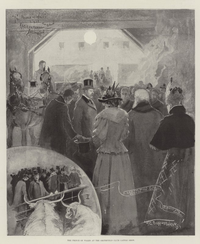 Le prince de Galles au salon du bétail du Smithfield Club - Henry Charles Seppings Wright