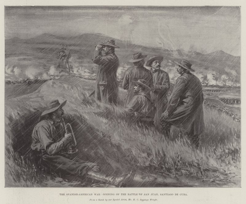 La guerre hispano-américaine, ouverture de la bataille de San Juan, Santiago de Cuba - Henry Charles Seppings Wright