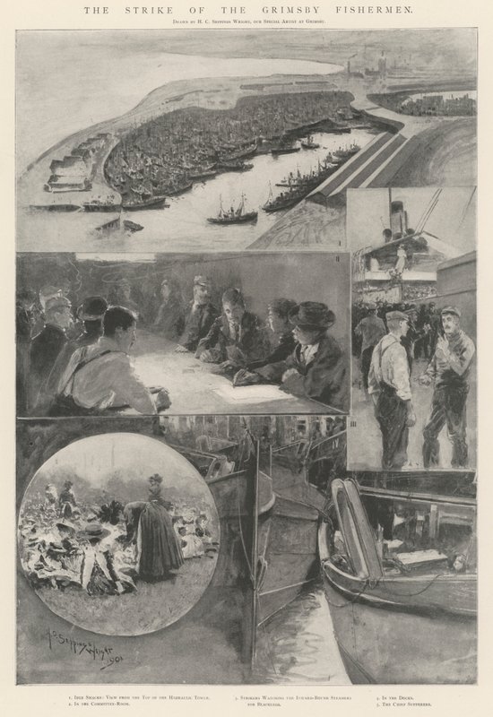 La grève des pêcheurs de Grimsby - Henry Charles Seppings Wright