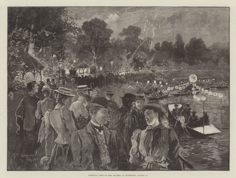 Fête vénitienne sur la Tamise à Richmond, 15 août - Henry Charles Seppings Wright