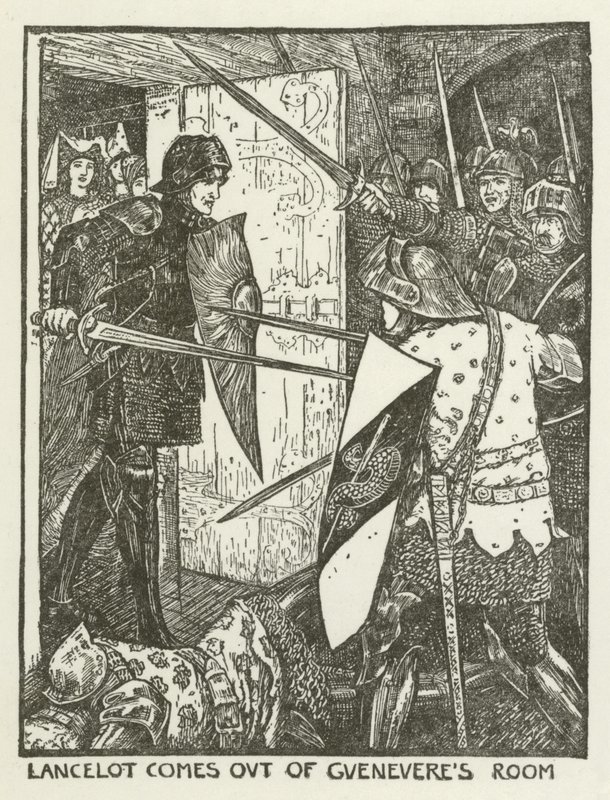 Lancelot sort de la chambre de Guenièvre - Henry Justice Ford