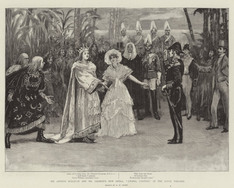 Nouvelle opéra de Sir Arthur Sullivan et M. Gilbert, Utopia, Limited, au Savoy Theatre - Henry Marriott Paget