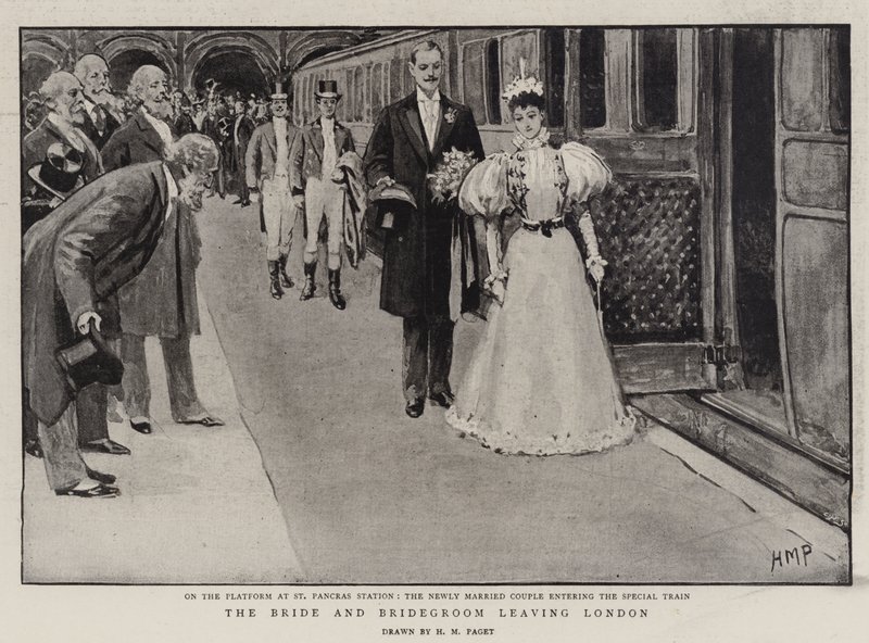 Le marié et la mariée quittant Londres - Henry Marriott Paget