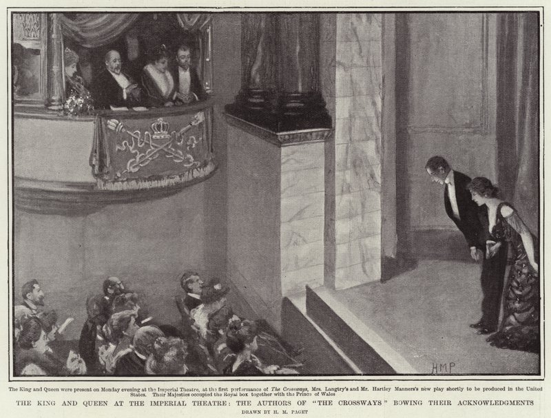 Le Roi et la Reine au Théâtre Impérial, les Auteurs de The Crossways saluant leurs Remerciements - Henry Marriott Paget
