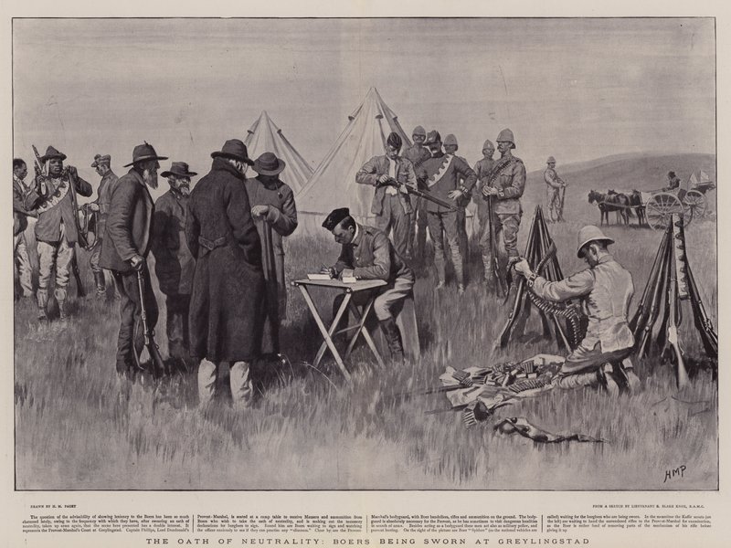 Le serment de neutralité, les Boers prêtant serment à Greylingstad - Henry Marriott Paget