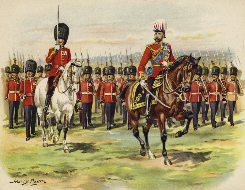 Le roi George V en tant que prince de Galles menant son régiment, les Royal Fusiliers, à Aldershot - Henry Payne