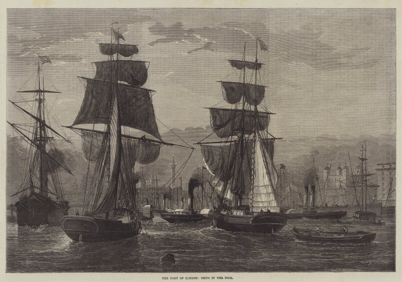 Le port de Londres, navires dans le bassin - Henry Spernon Tozer