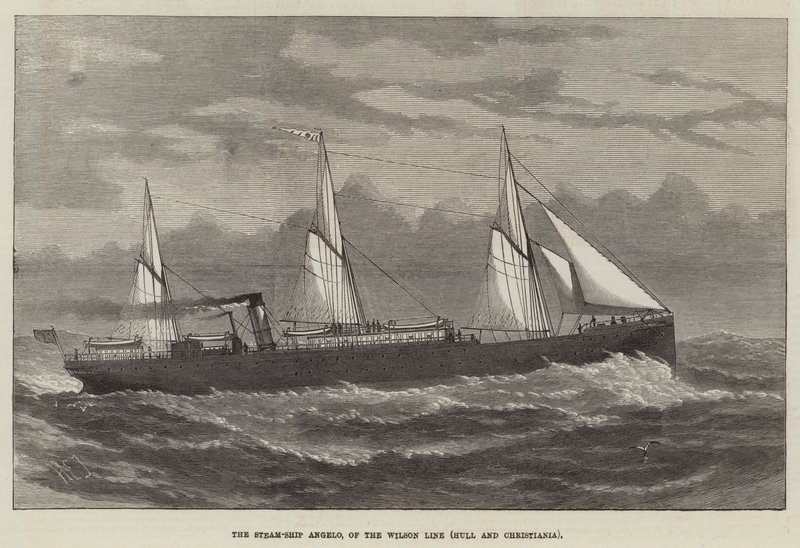 Le Vapeur Angelo, de la Wilson Line (Hull et Christiania) - Henry Spernon Tozer