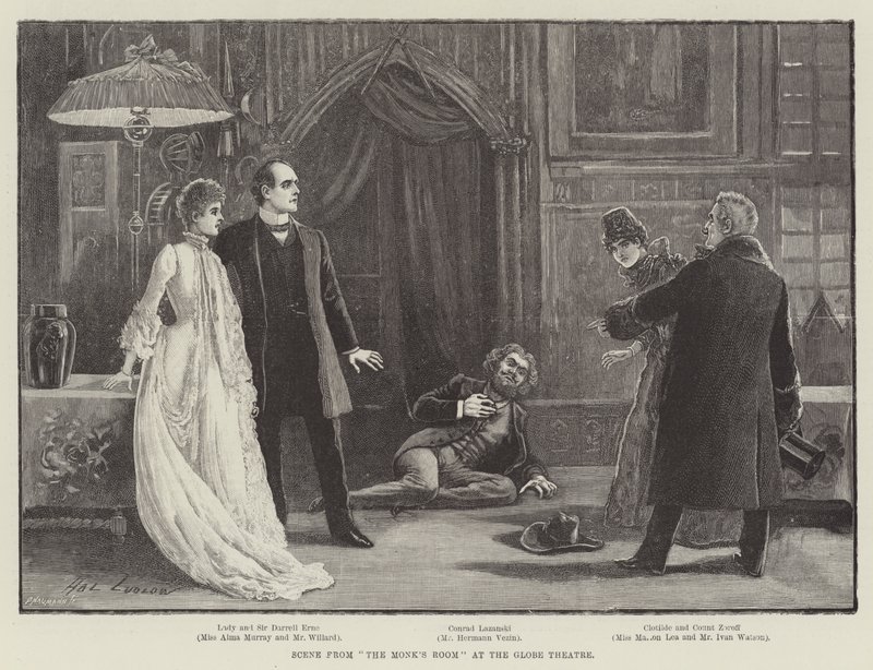 Scène de La Chambre du Moine au Globe Theatre - Henry Stephen Ludlow