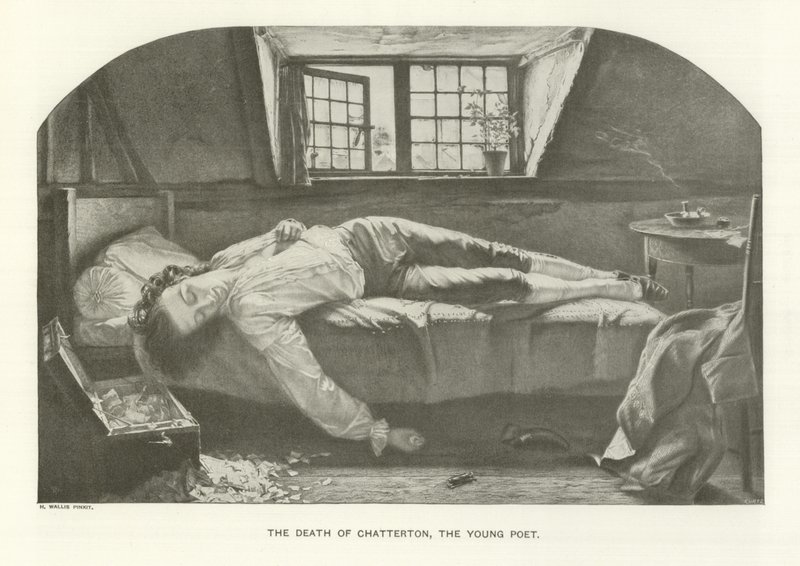 La mort de Chatterton, le jeune poète - Henry Wallis