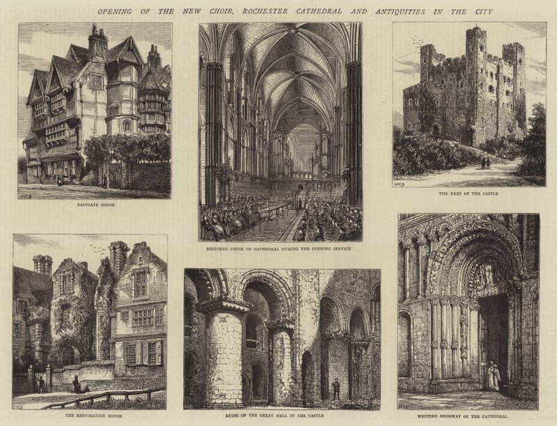 Ouverture du nouveau chœur, cathédrale de Rochester et antiquités de la ville - Henry William Brewer