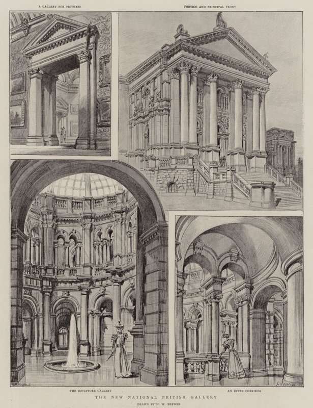 La nouvelle galerie nationale britannique - Henry William Brewer