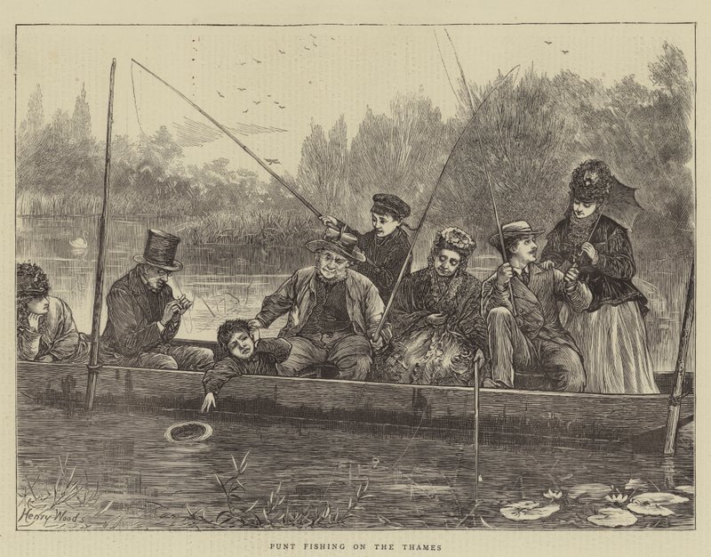 Pêche en barque sur la Tamise - Henry Woods