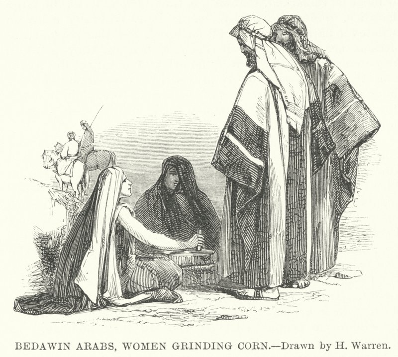 Bédouins arabes, femmes moulant du maïs - Henry (after) Warren