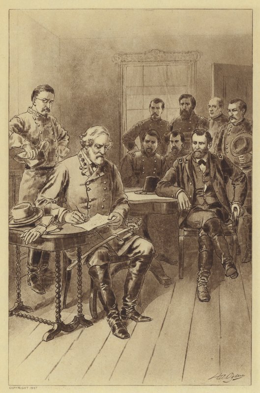 La reddition de Lee à Grant, Appomattox, 9 avril 1865 - Henry Alexander (after) Ogden