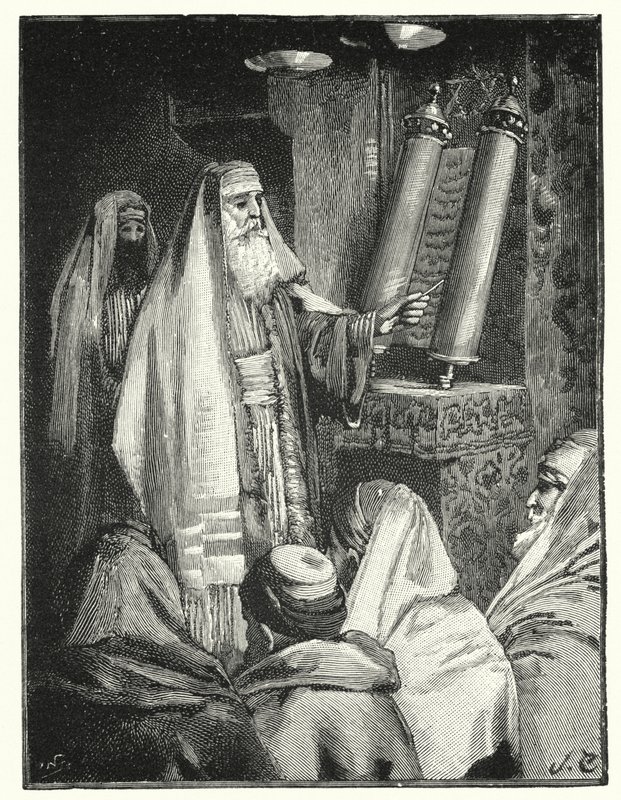 Un rabbin lisant le rouleau de la loi - Henry Andrew Harper