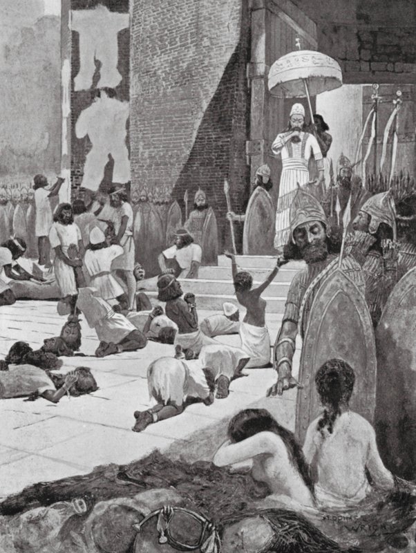 Ashur-nasir-pal et ses prisonniers de guerre - Henry Charles Seppings Wright