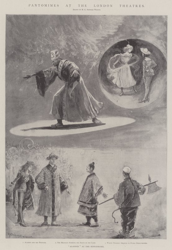 Pantomimes aux théâtres de Londres (lithographie) - Henry Charles Seppings Wright