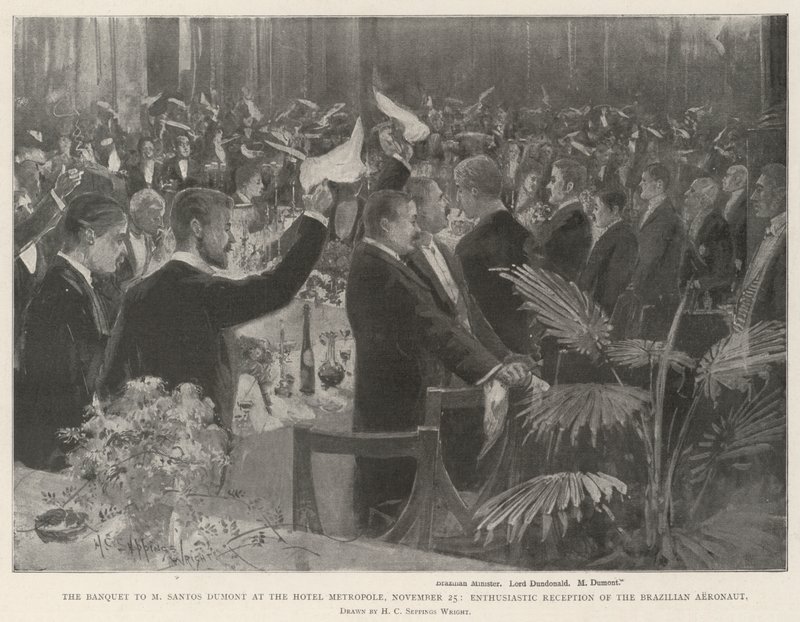 Le banquet à M. Santos Dumont à l