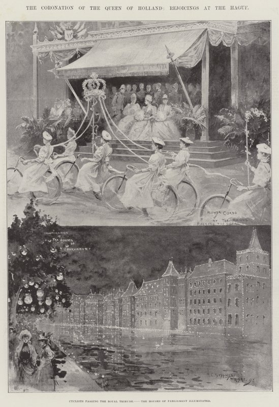 Le couronnement de la reine de Hollande, réjouissances à La Haye - Henry Charles Seppings Wright