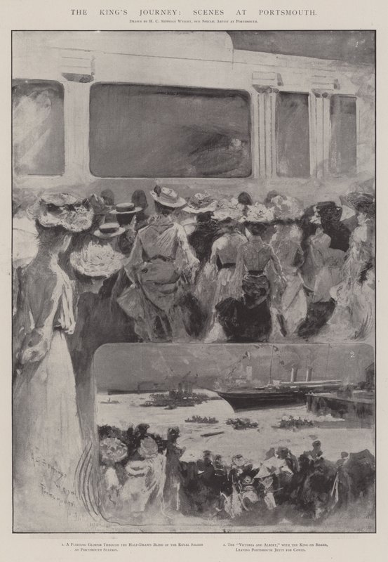 Le voyage du roi, scènes à Portsmouth - Henry Charles Seppings Wright