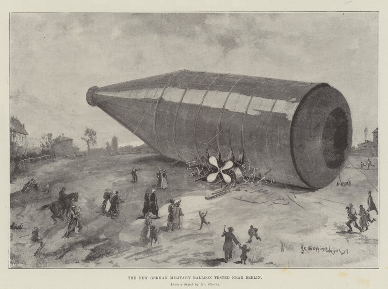 Le nouveau ballon militaire allemand testé près de Berlin - Henry Charles Seppings Wright
