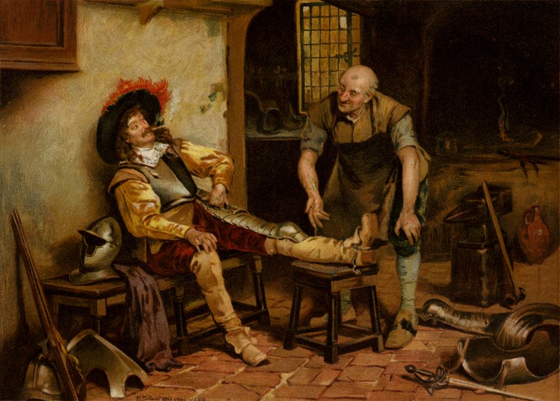 Un ajustement splendide, un homme ajusté avec une armure - Henry Gillard (after) Glindoni