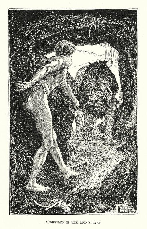 Androclès dans la grotte du lion - Henry Justice Ford