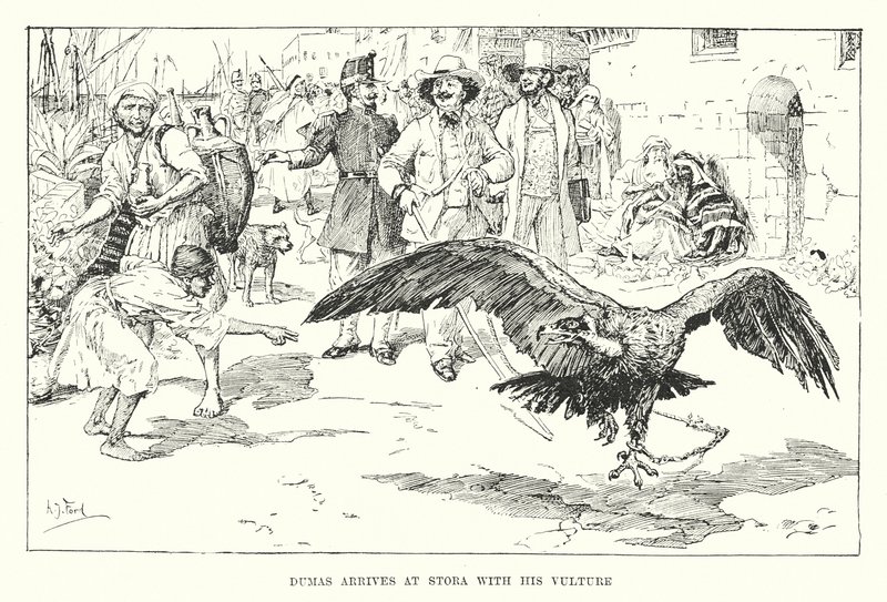 Dumas arrive à Stora avec ses vautours (gravure) - Henry Justice Ford