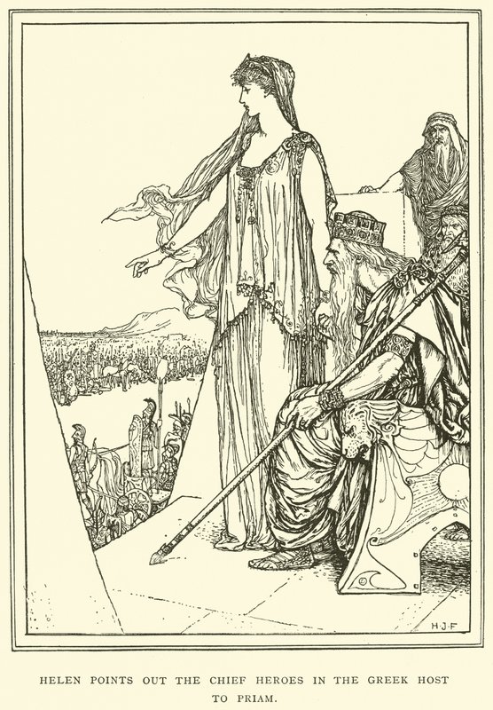 Hélène montre les principaux héros de l