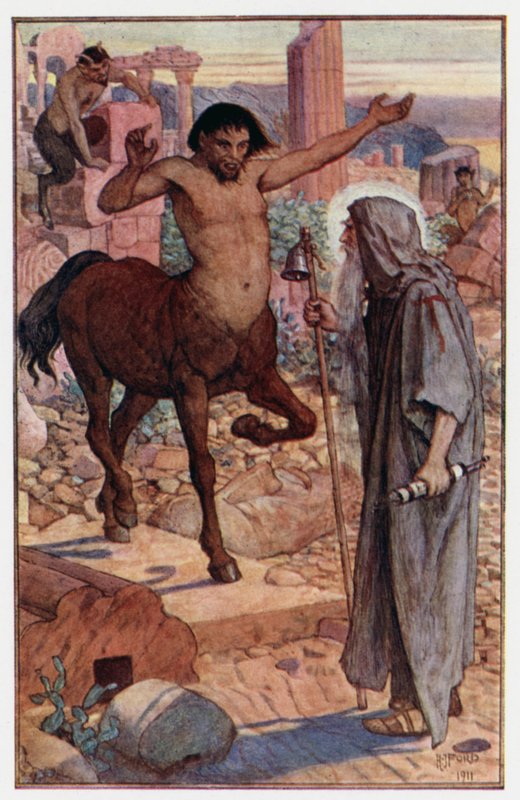 Comment Saint Antoine a rencontré un centaure et un satyre - Henry Justice Ford