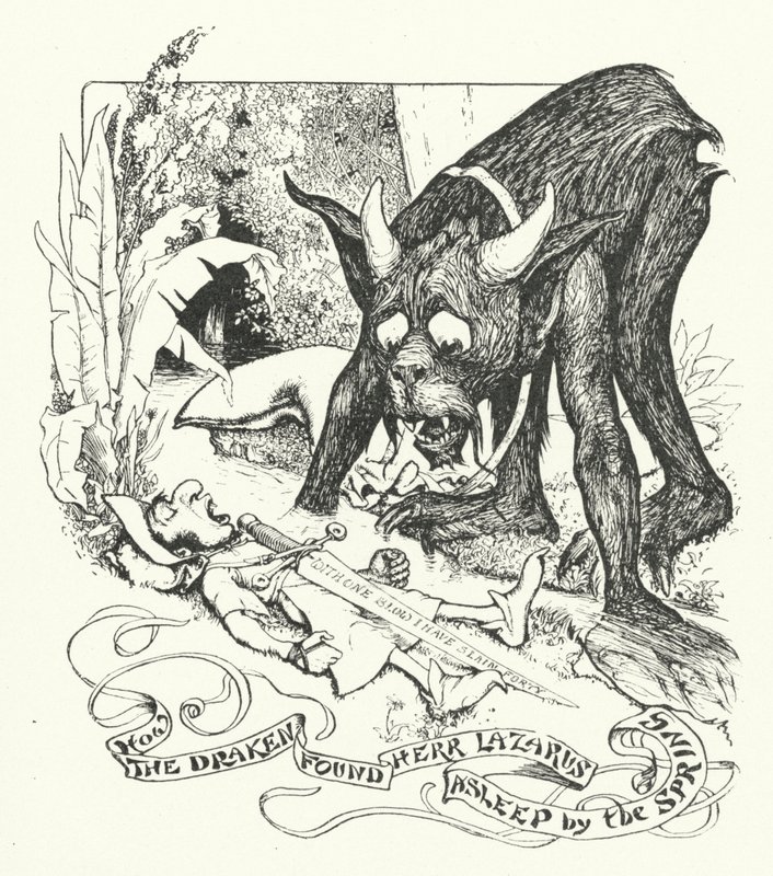 Comment le Draken a trouvé Herr Lazarus endormi près de la source - Henry Justice Ford