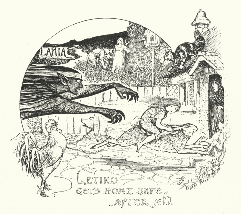 Letiko rentre sain et sauf après tout (gravure) - Henry Justice Ford