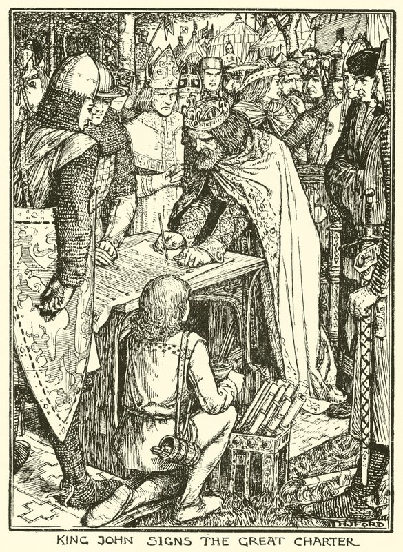 Magna Carta. Le roi Jean signe la Grande Charte - Henry Justice Ford