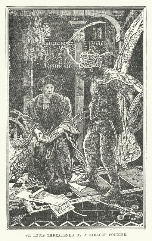 Saint Louis menacé par un soldat sarrasin - Henry Justice Ford