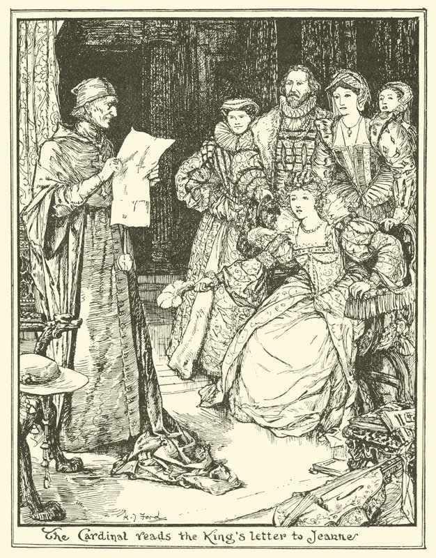 Le cardinal lit la lettre du roi à Jeanne - Henry Justice Ford