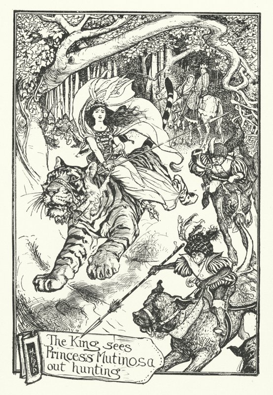 Le roi voit la princesse Mutinosa à la chasse (gravure) - Henry Justice Ford